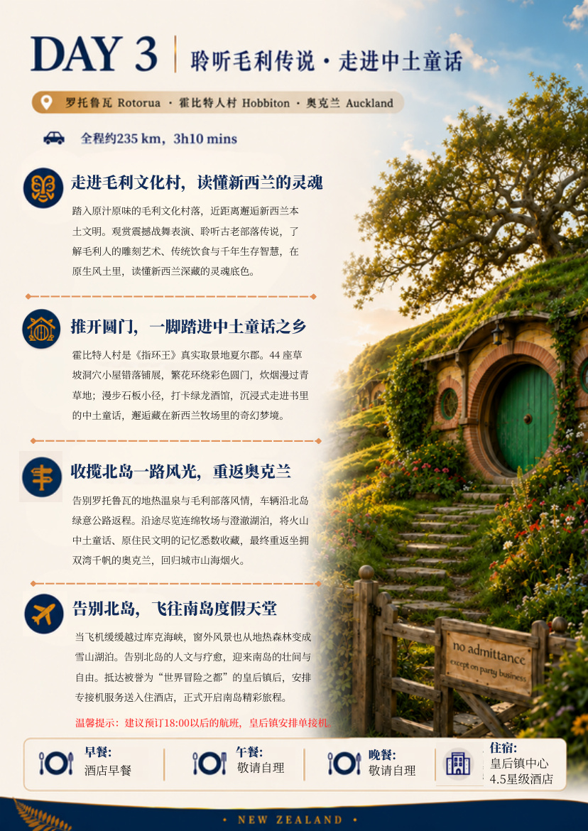 北南岛10天9晚 行程详情